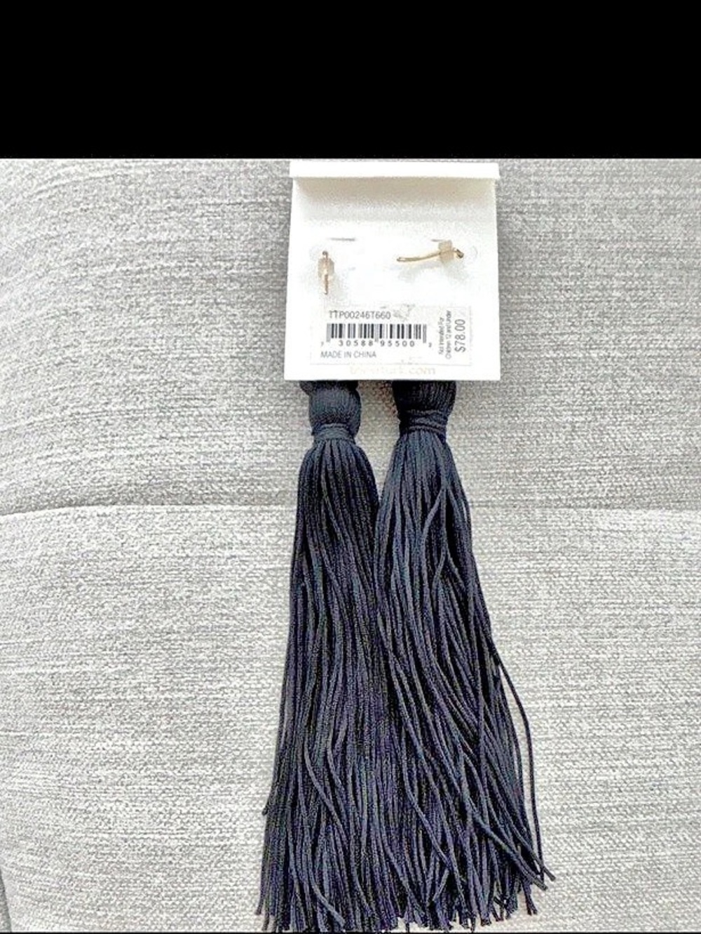 NWT Trina Turk Confetti & Cocktails Tassel fushia 6.5" Earrings B3-2 - Picture 2 of 3